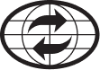 Logo of a stylized globe with arrows pointing back and forth